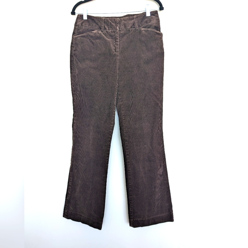 Y2K Anne Klein Corduroy Chocolate Brown Low Mid Rise Pants Sz 6